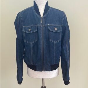 Karen Millen Bomber Style Denim Jean Jacket